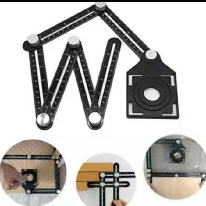 

siap kirim penggaris 6 sudut pelubang keramik / penggaris template