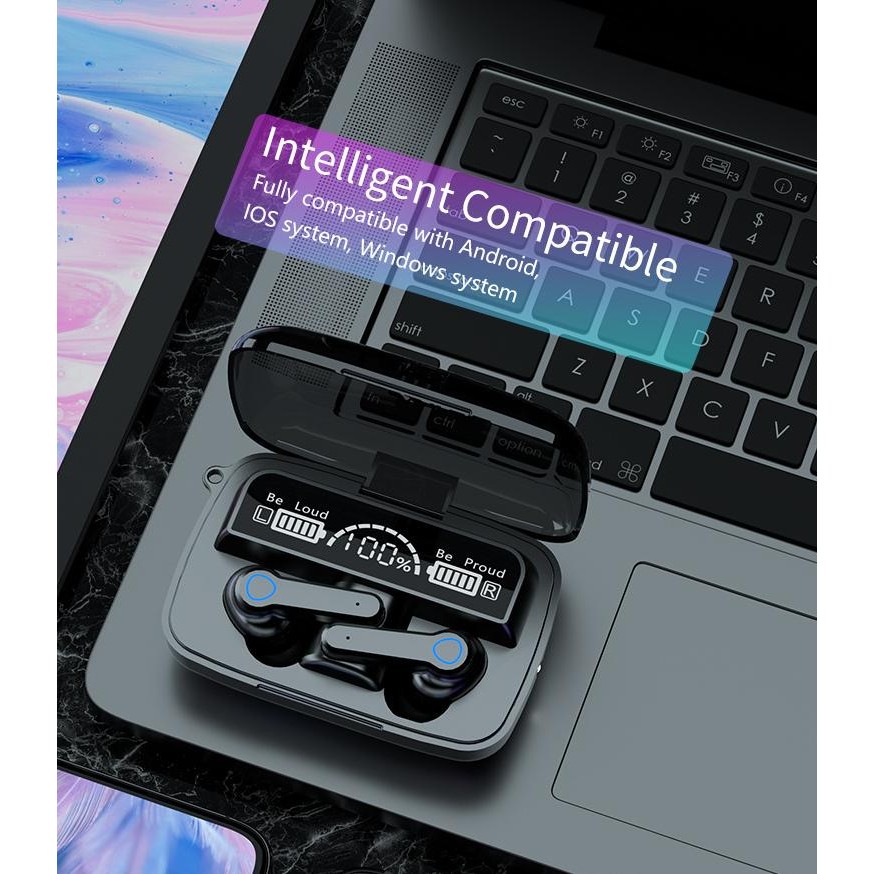 GS Headset TWS M19 Original Bluetooth Wireless Anti Air Waterpoof Hetset Earphone M-19 HiFi Stereo E