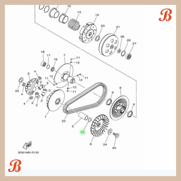 [REIN] WASHER RING BOSH RUMAH ROLLER XMAX X MAX ASLI ORI YAMAHA 90201 23801