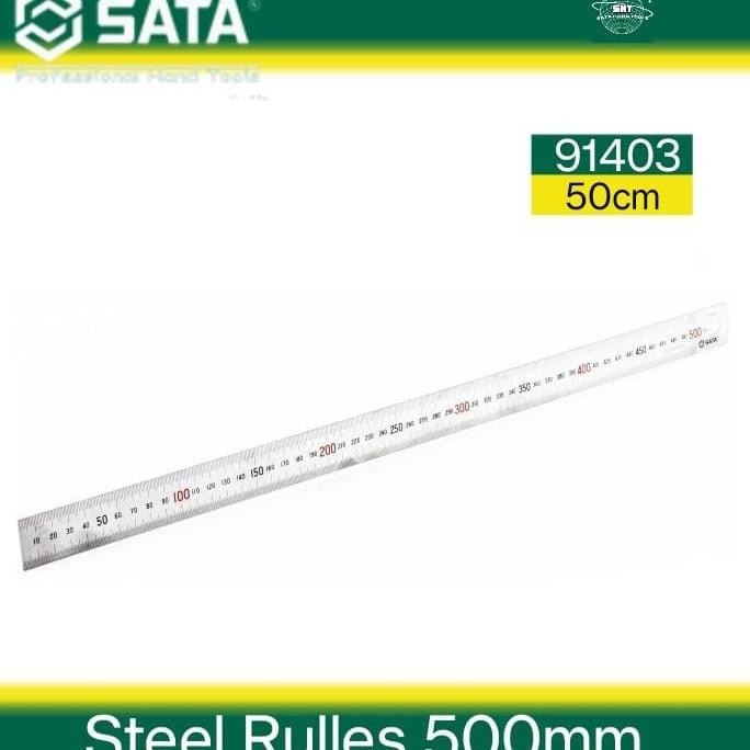 

siap kirim sata penggaris besi 500 mm steel rules 50 cm 91403