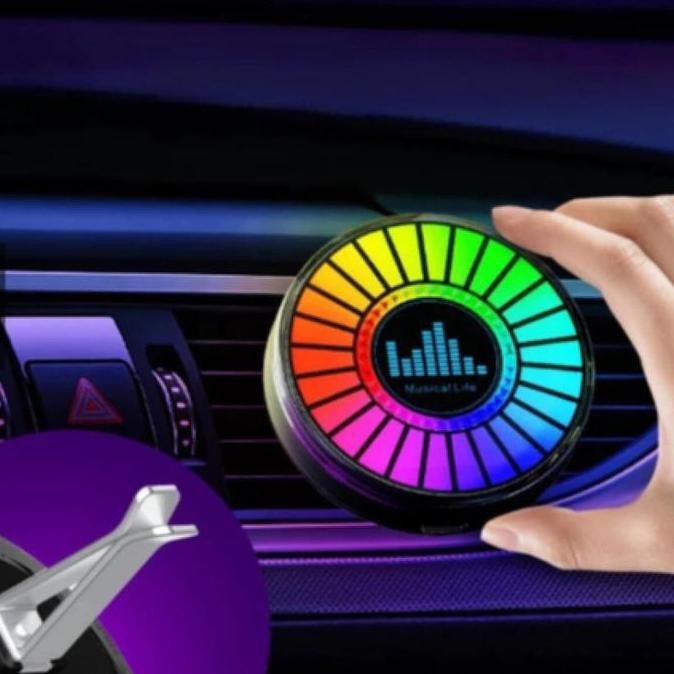 RGB Music Lampu Mobil LED Lampu Equalizer Audio RGB Car Music AC Parfum Mobil Kabel Car
