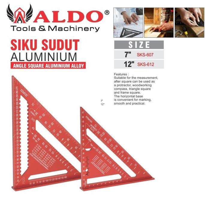 

siap kirim siku sudut aluminium / siku sudut segitiga/ penggaris siku aldo
