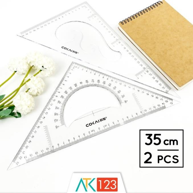

siap kirim penggaris segitiga / triangle ruler set rls-kj-1235