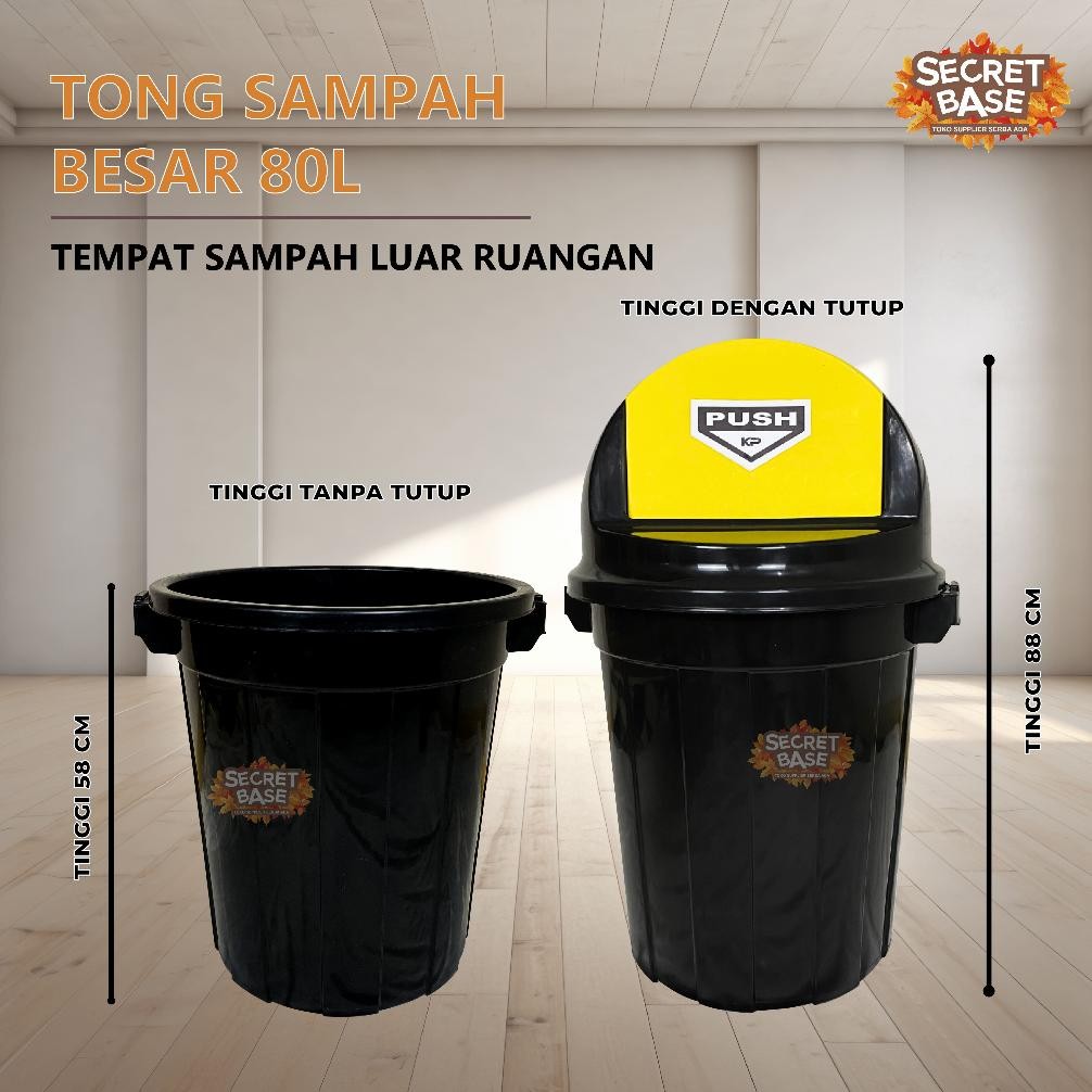 Tong Sampah Besar 80L - Tempat Sampah Besar Luar Rumah / Kotak Sampah / Bak Sampah Original