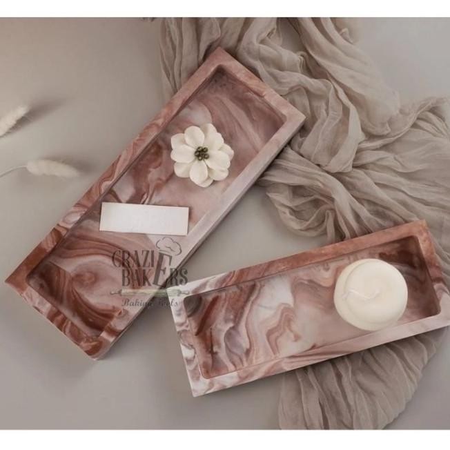 CETAKAN SILIKON NAMPAN PERSEGI RECTANGLE TRAY RESIN COASTER MOLD