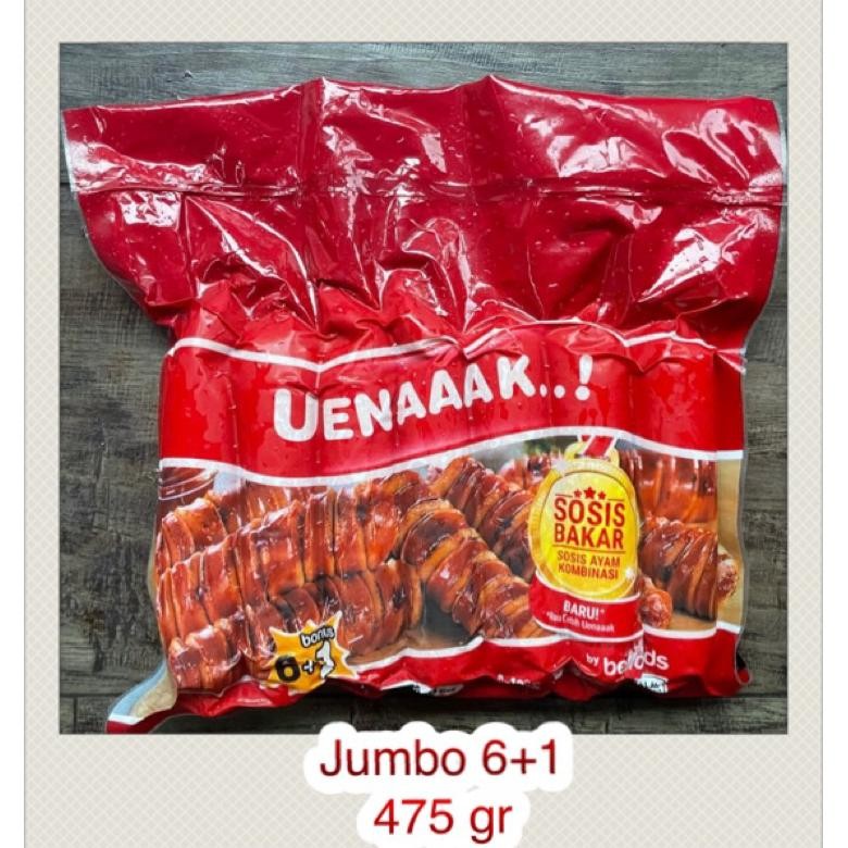 

Premium Belfoods Uenak Sosis Bakar Ayam Jumbo ( 6Pcs+1) 475Gr Promo