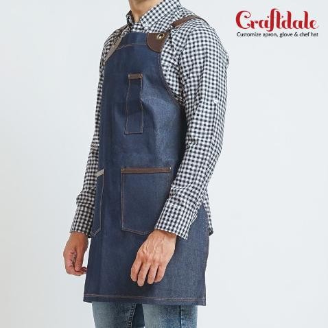 Apron Barista - Jeans (synthetic leather)