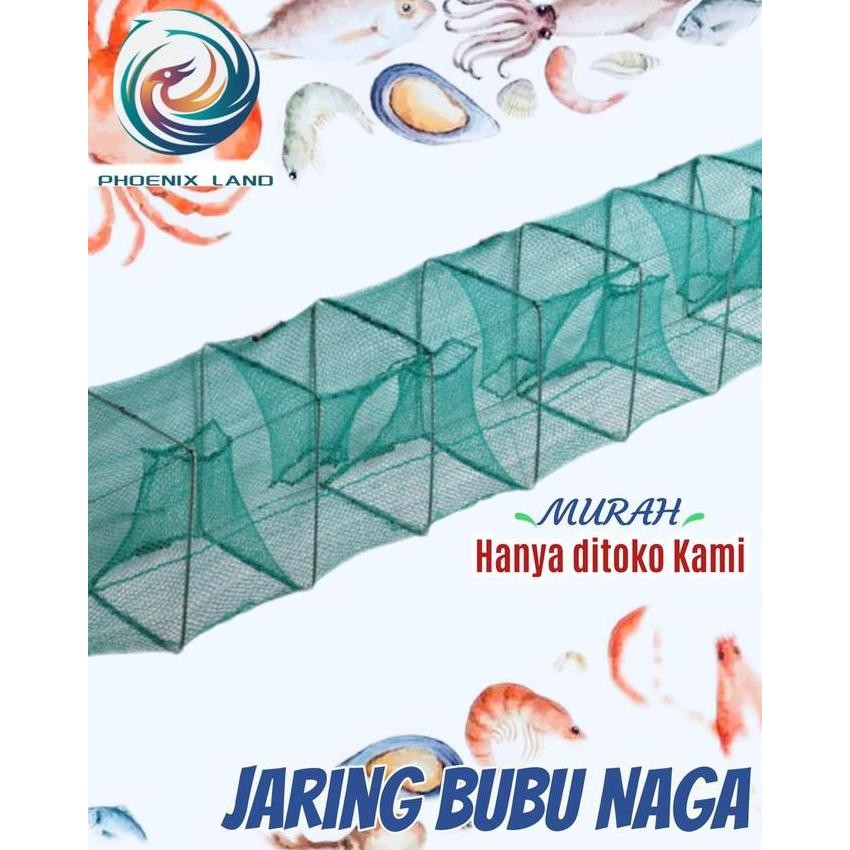 Jala Udang Jaring Udang Bubu Naga Hijau 8Meter Bubu Naga 8M Dan Perangkap Ikan Udang Lobster Bisa Ba