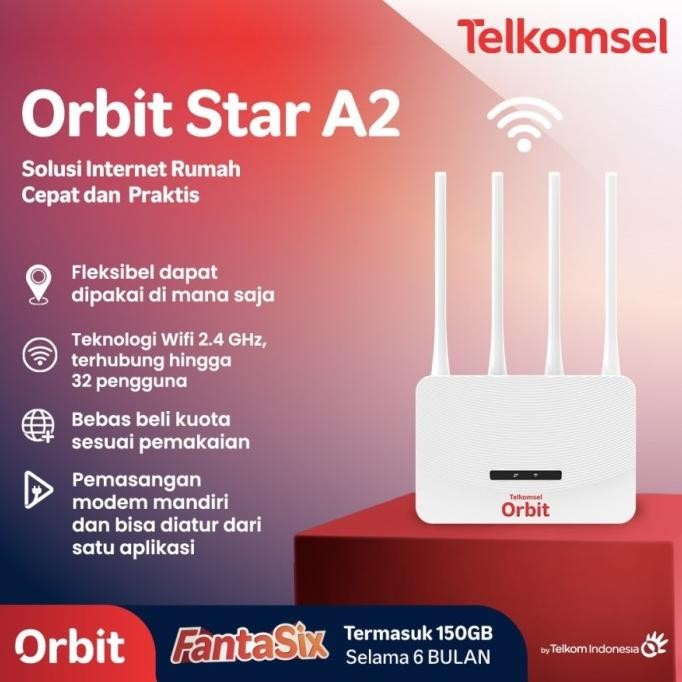 Telkomsel Orbit Star A1 Modem Router Modem Wifi 4G Free Perdana Orbit