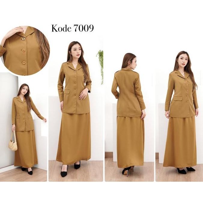 Jas Blazer Seragam Lynelle Collection Wanita PEMDA MUDA/KHAKI MUDA/KEKI MUDA Stelan ROK A / ROK SPAN