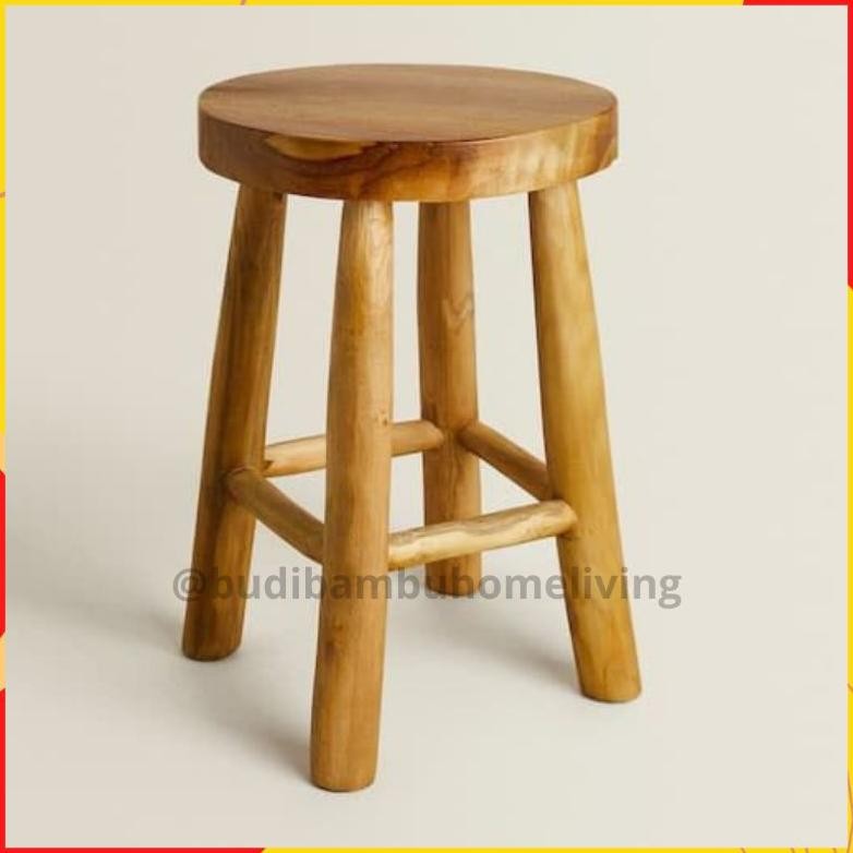 Kursi Jati Bulat Murah  Stool Jati Kursi Kafe Kursi Taman Kursi Bulat Estetik Kursi Cafe Bundar