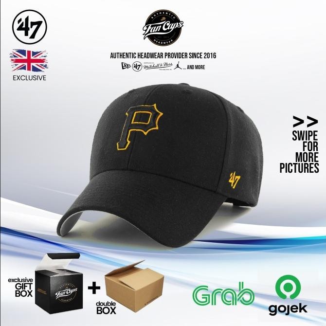 [AUTHENTIC] Pittsburgh Pirates Black/Yellow MVP Cap | Topi 47 nd