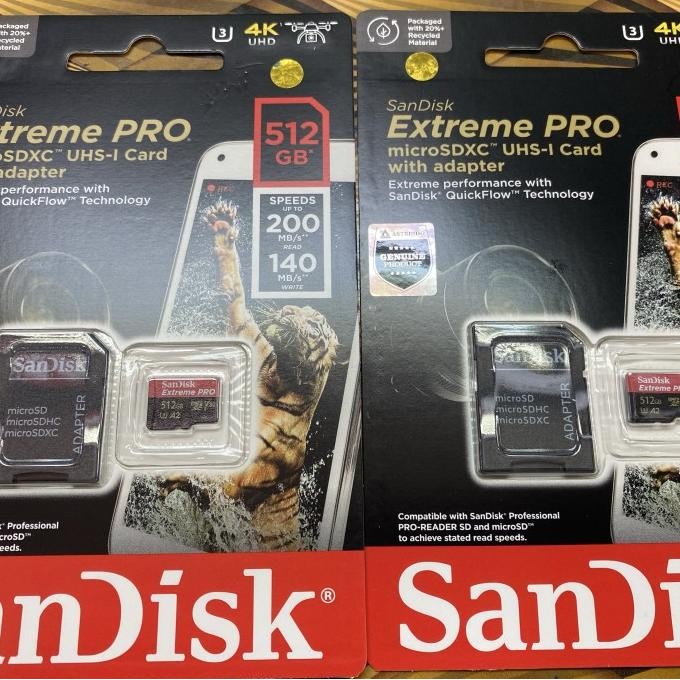 Micro SD SDXC Card Sandisk Extreme PRO 512GB (A2) 200MB/s Original