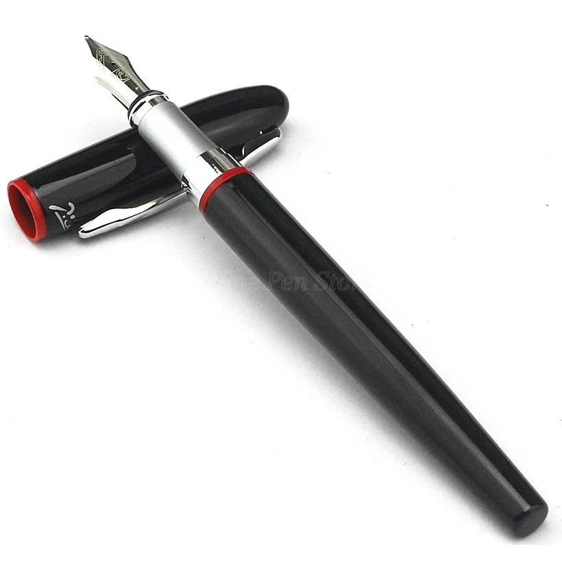 

Picasso Pimio 907 Black Medium 0.5Mm Nib Fountain Pen Red Ring Professional Office School Stationery Tool Writing Gift Pen