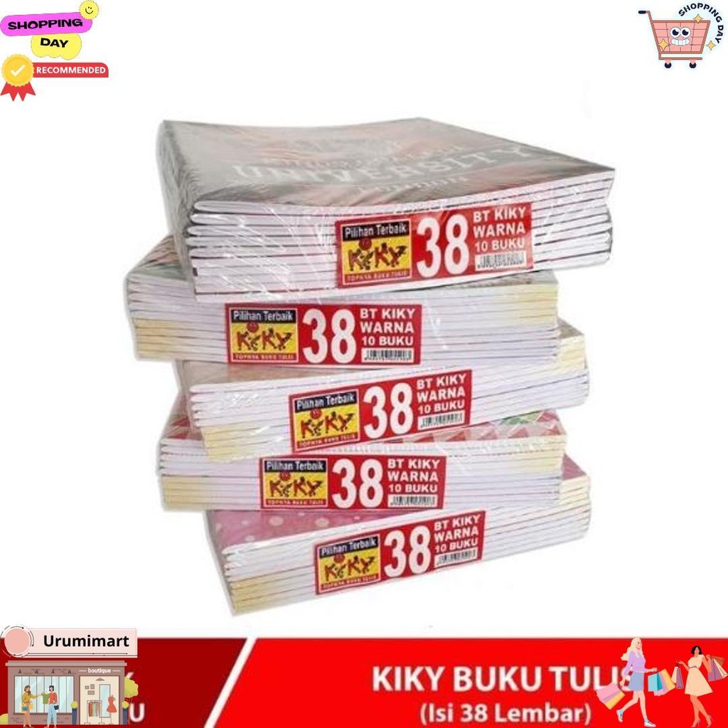 

(10 Buku) Buku Tulis Sekolah 38 Lembar Kiky / Buku Okey Garis Isi 1 Pack D Promo Puncak