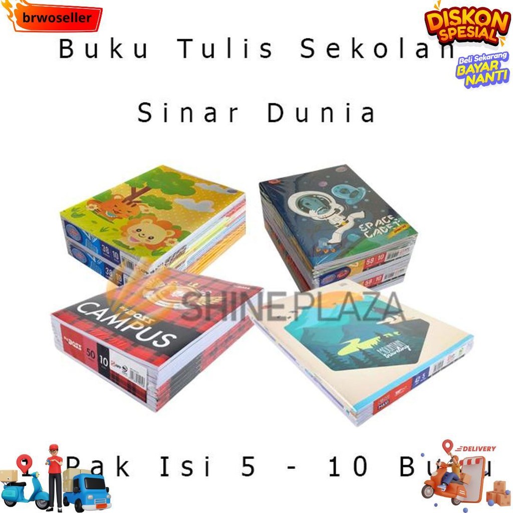 

[Pack] Buku Tulis Sekolah Anak Sidu Big Boss Skola 38 42 50 58 78 100 Lembar 1 Pak Sinar Dunia Bigboss Maxi D Sale