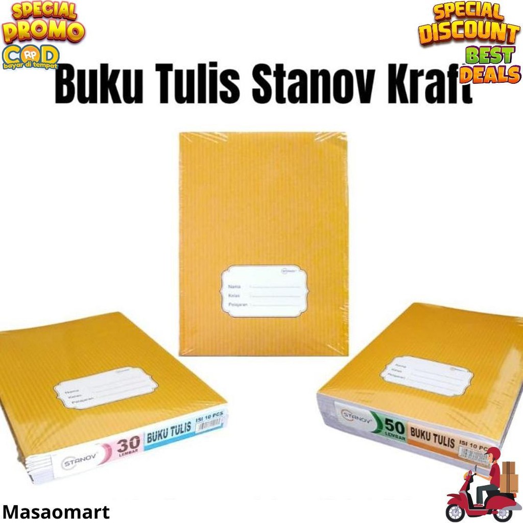 

Buku Tulis Kwarto Stanov 50Lembar Kraft / Coklat (10Pc) D Promo 4.4
