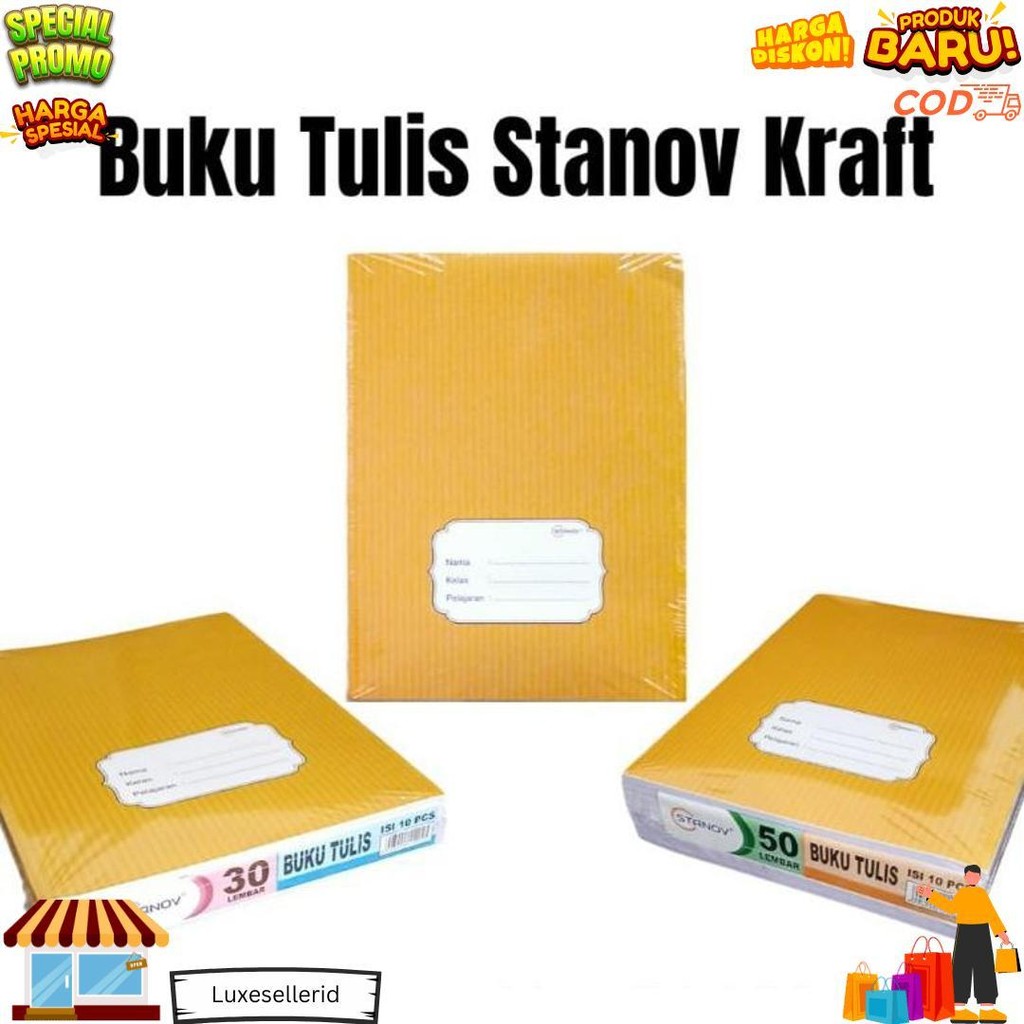 

Buku Tulis Kwarto Stanov 50Lembar Kraft / Coklat (10Pc) D Promo 4.4