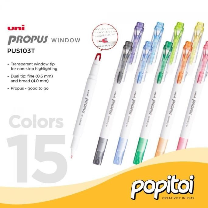

Baru UNI Propus Window Highlighter (5 Colors Set) Light Basic Smoke
