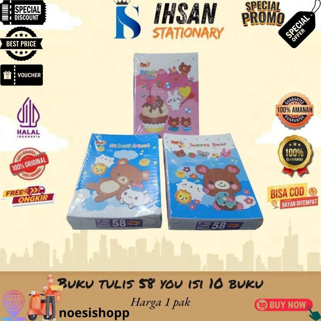 

Buku Tulis 58 You Isi 10 Buku (1 Pak) D Cod
