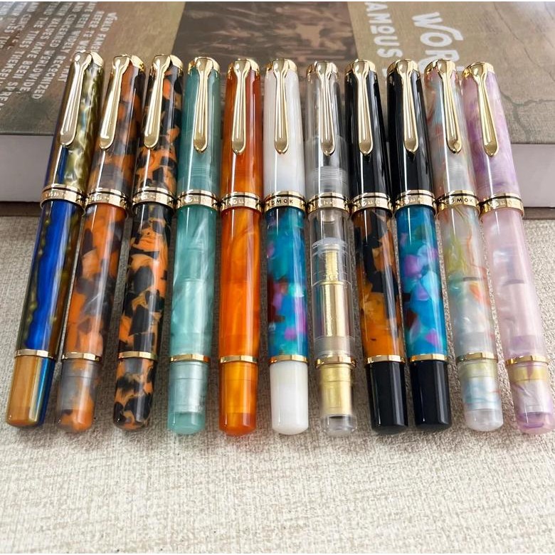 

Admok M800 Transparent Acrylic Piston Fountain Pen Bock/Schmidt No.6 Nib Smooth Inking Writing Pen Office School Supplies Gift