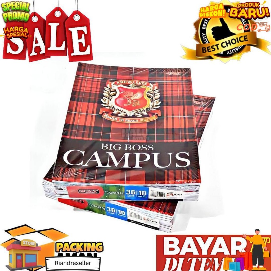 

(Bisa Cod) Promo 10 Pcs Buku Tulis Big Boss 36 Lembar Ukuran Boxy / Buku Catatan / Buku Sekolah D Cod