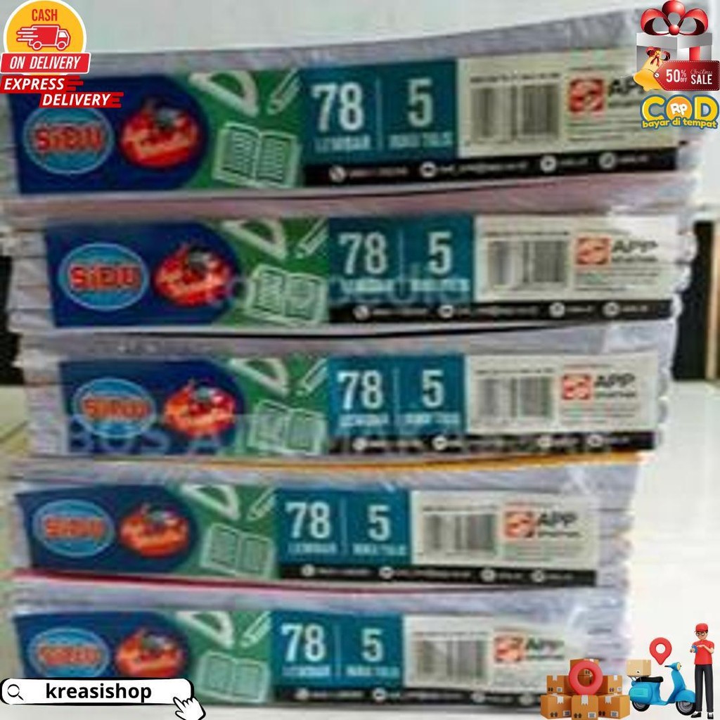 

(1Pak) Sidu Buku Tulis 78 1 Pak Isi 5 Buku / Buku Tulis Sidu 78 Lembar 1 Pak D Cod