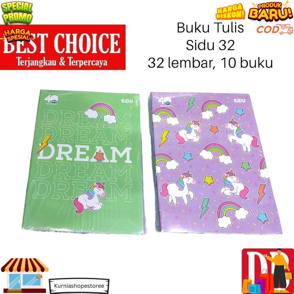 

Buku Tulis Sidu 32 Lembar (10 Pcs) D Promo Puncak