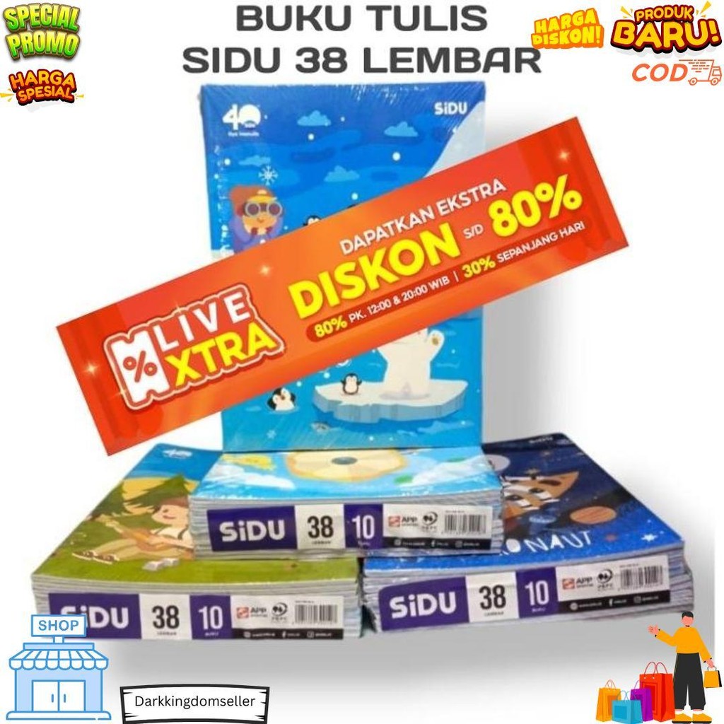 

Buku Tulis Sidu 38 Lembar Isi 10 Pcs / Buku Sekolah / Buku Kwarto D Promo Puncak