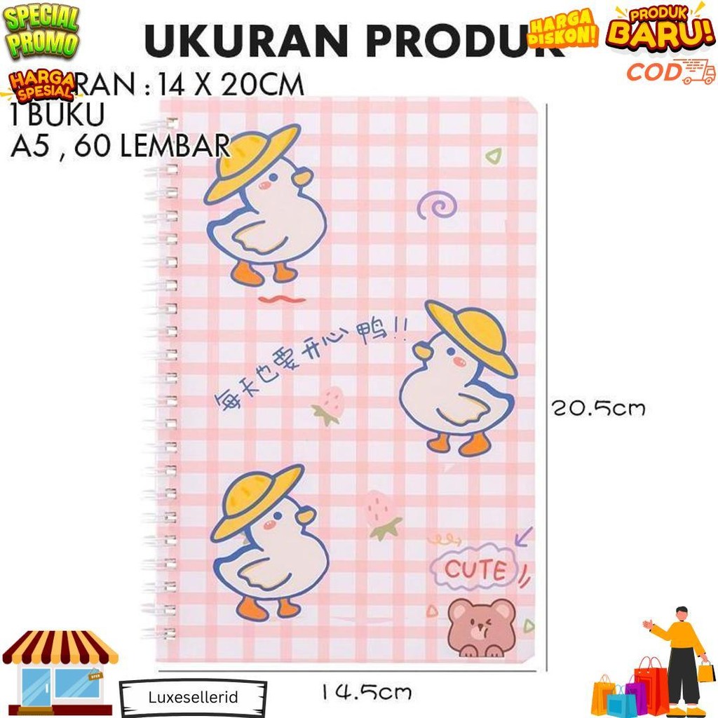 

Korea Diary Book Motif Karakter A5 Size / Catatan Harian Kecil Notebook Ukuran A5 Berbagai Motif Karakter Buku Catatan Sekolah Kuliah Aesthetic D Best Seller