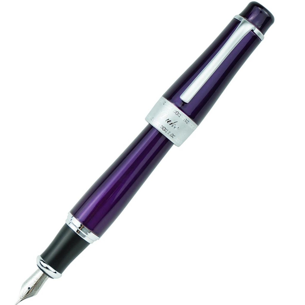 

Duke 2009 Metal Fountain Pen Purple Memory Charlie-Chaplin Heavy Big Size Medium / Bent Nib Business Office School Gift Ink Pen