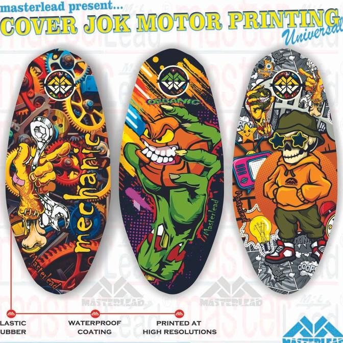 cover jok motif printing motor sarung jok anti kucing tahan air cover seat / sarung jok motor anti k