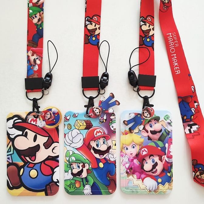 

READY ID Card Holder Name Tag Lanyard / Kalung Wadah Kartu Super Mario Bros NEW