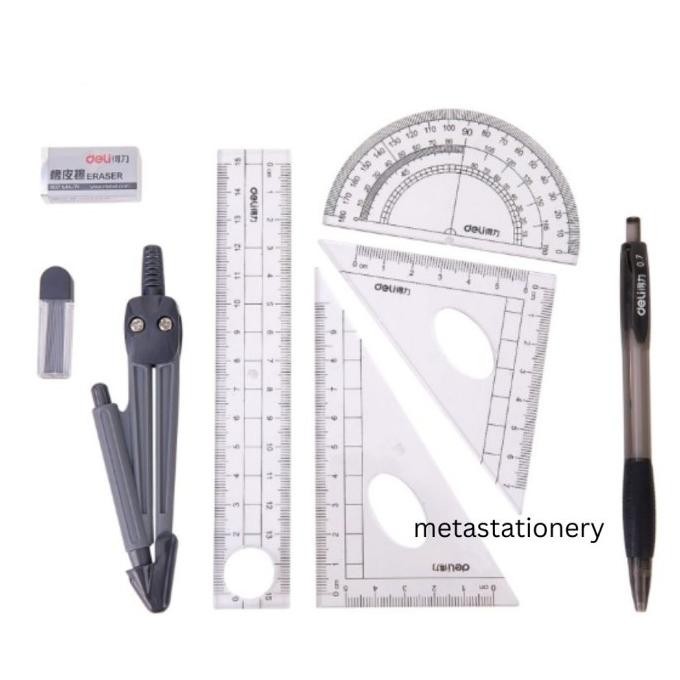 

Produk Baru!! Penggaris / Math Set / Ruler Set / Jangka Set Deli 9591