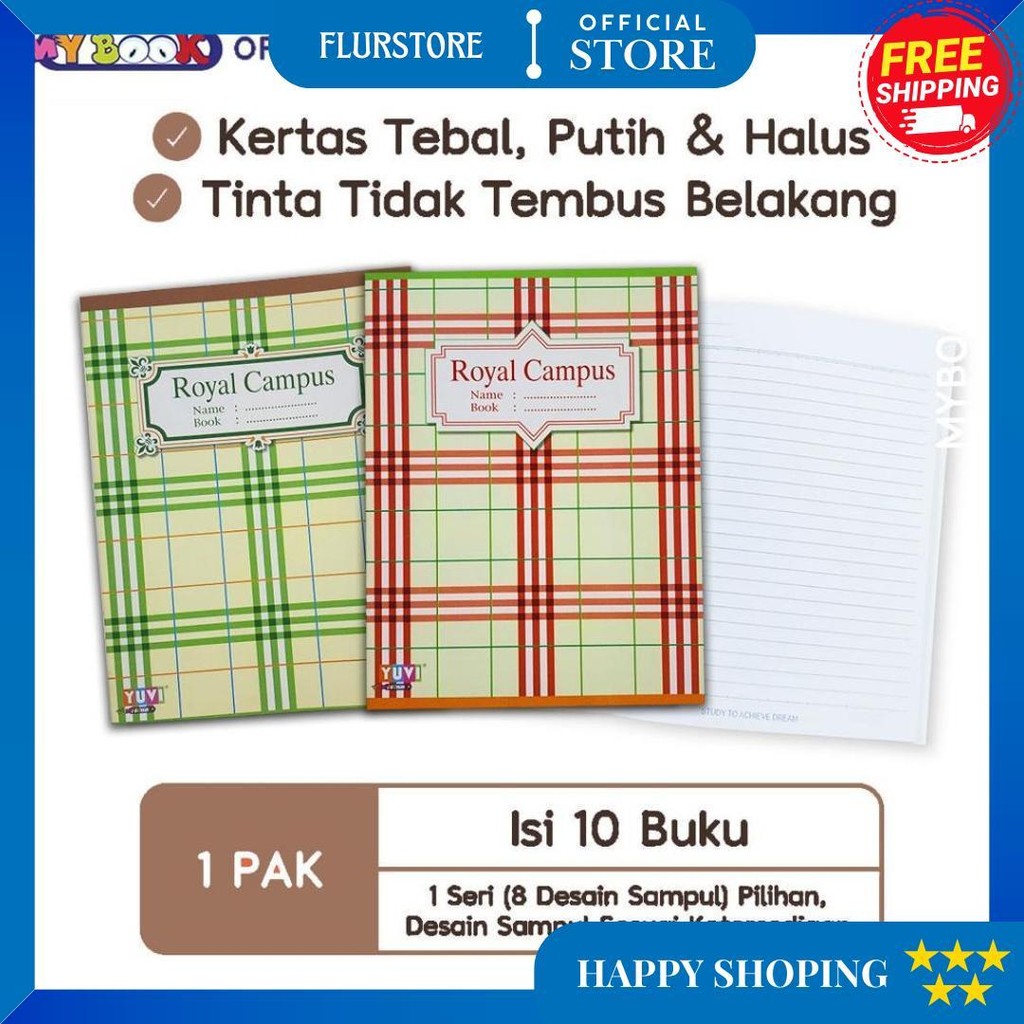 

My Book Yuvi Buku Tulis Royal Campus New Series 38 Lembar - 10 Buku D Cod