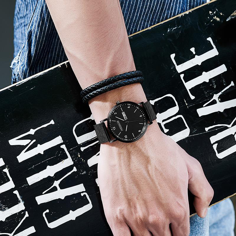 

Fully Automatic Swiss Student Waterproof Ultra-thin Mechanical Watch Luminous Men's Dual Calendar Korean Version Fashion Genuine Watch Trend UB5M