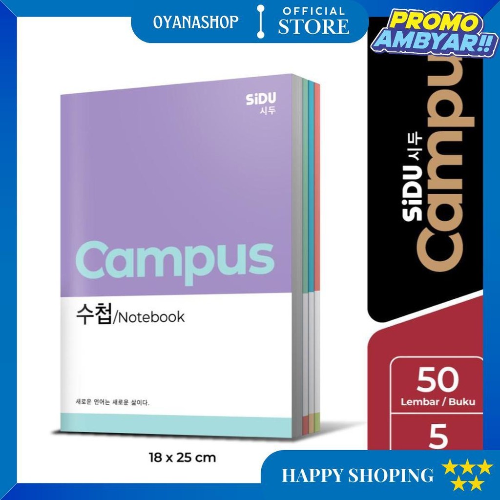 

Sidu Campus Buku Tulis 50 Lembar - 5 Buku D Gratis Ongkir
