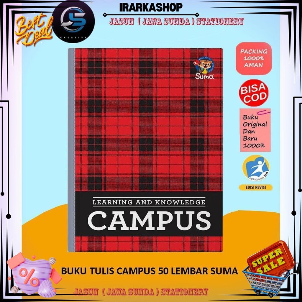 

Buku Campus Buku Tulis Isi 50 Lembar + Free 1Pcs Pulpen/Pensil D Sale