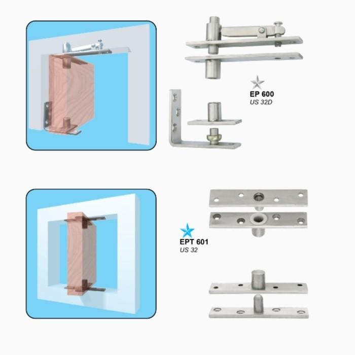 Engsel Pivot Pintu / Jendela Solid Ep 600 Ep 601 Stainless Steel Sus304 Original Dan Terpercaya