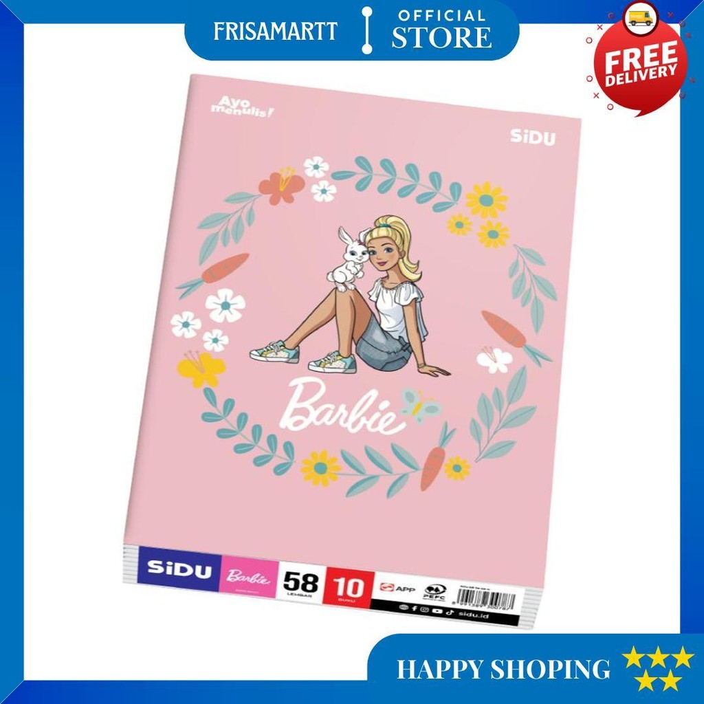 

[Stationery Spectrum] Sidu Buku Tulis Barbie 58 Lembar - 10 Buku Sdu Eb 58 Bb D Terlaris