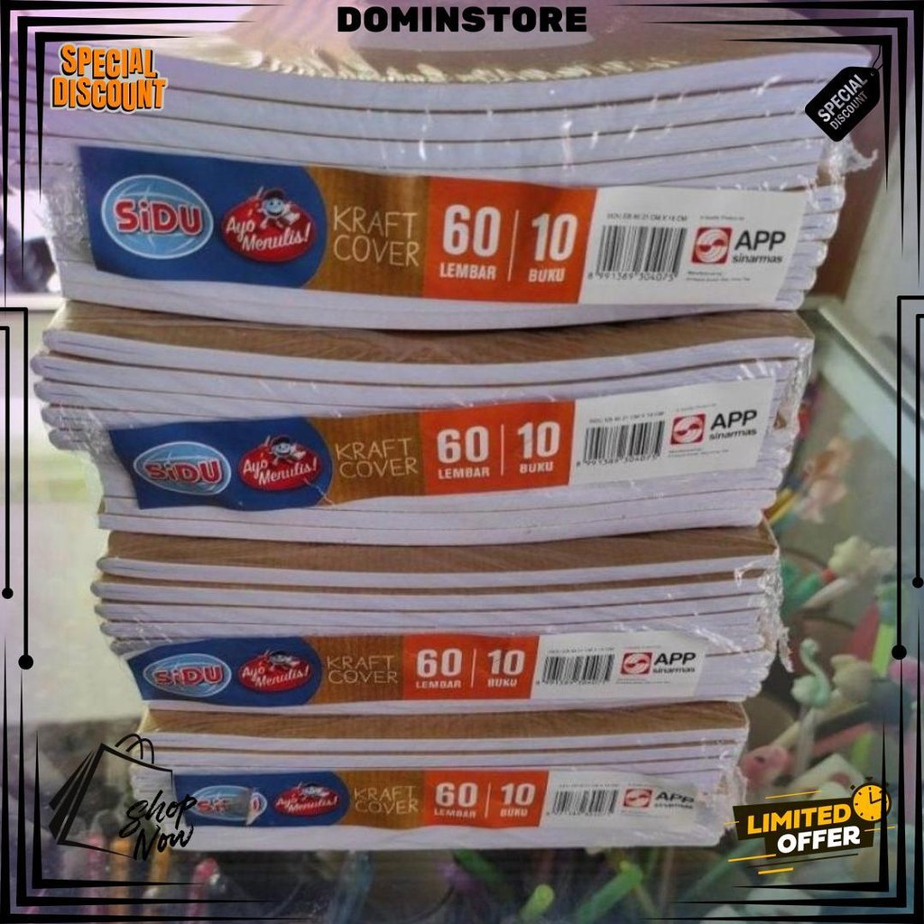 

Buku Tulis Sidu Kraft 40 Dan 60 / Pack Isi 10 Buku D Promo Puncak