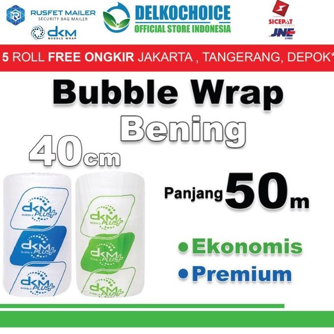 

tersedia plastik bubble wrap bening 40cm x 50m bubblewrap dkmplus kargo / roll