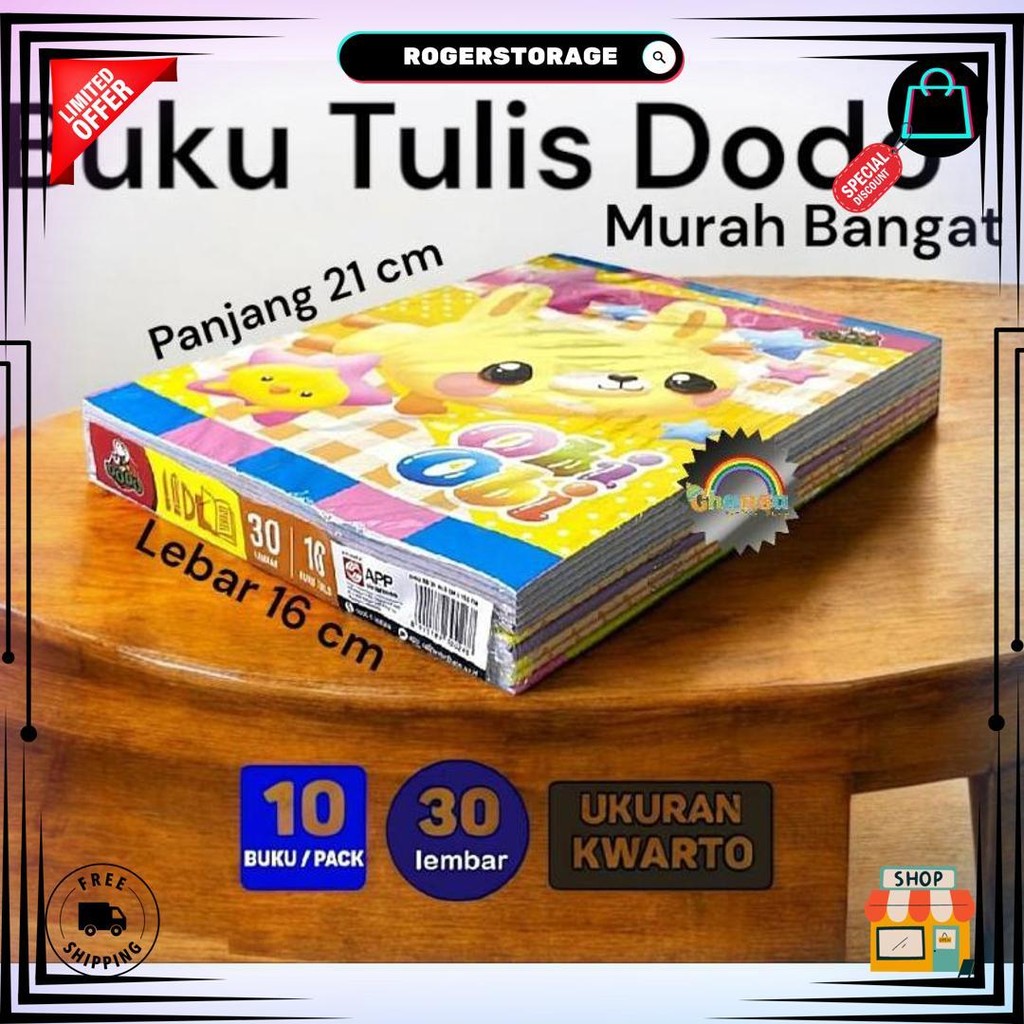 

(Pack) Buku Tulis Dodo 30 Lembar / Buku Tulis Murah / Buku Tulis Dodo 38 / Buku Tulis Dodo 58 D Sale