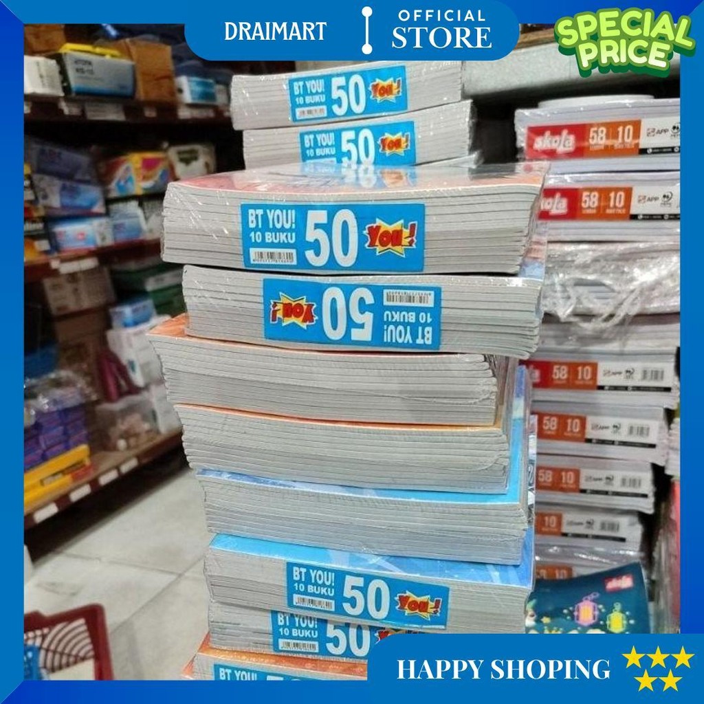 

(10 Buku) Buku Tulis Murah You Isi 50 Lembar 1 Pack / Kualitas Di Bawah Sidu D Gratis Ongkir