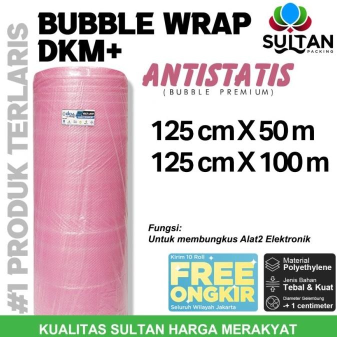 

tersedia bubble wrap dkm+ anti static - bubble anti statis merah