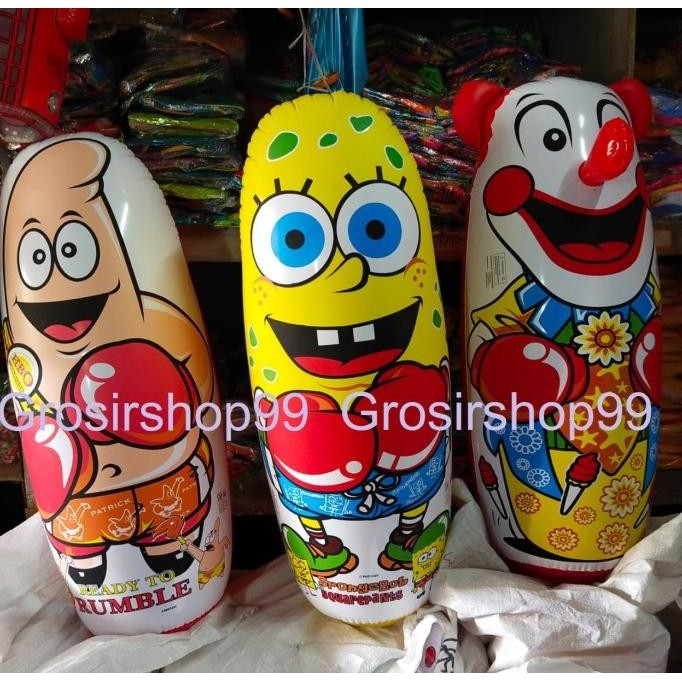 Boxing / Boneka Samsax Tinju Lokal Badut, Spongebob, Patrick Sni Co