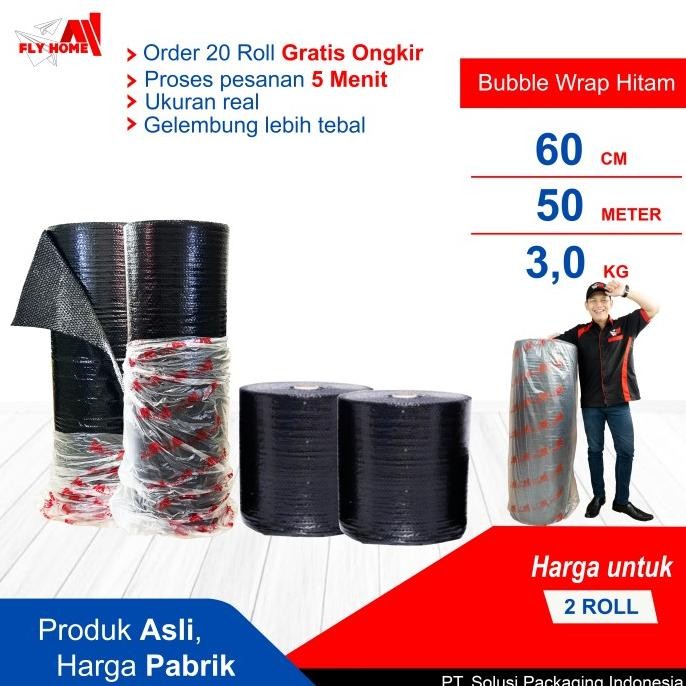 

tersedia flyhome bubble wrap 3kg potongan 60cm hitam 2 roll hitam 60x50meter