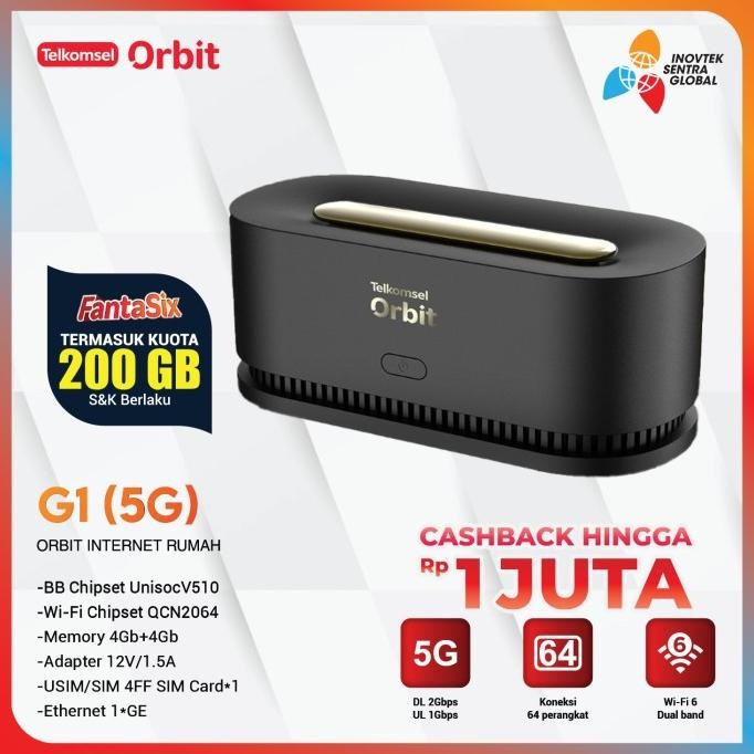 Telkomsel Orbit 5G G1 Modem Wifi Free Kuota 200GB