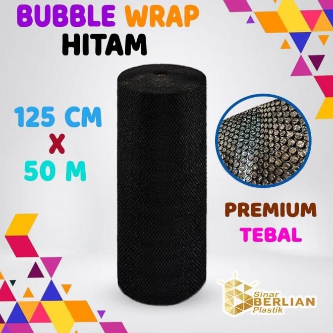 

tersedia plastik bubble wrap ekonomis 50 meter termurah - 125cmx50m hitam