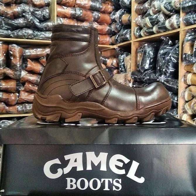 Diskon SEPATU BOOTS PRIA CAMEL SAFETY KULIT BROWN